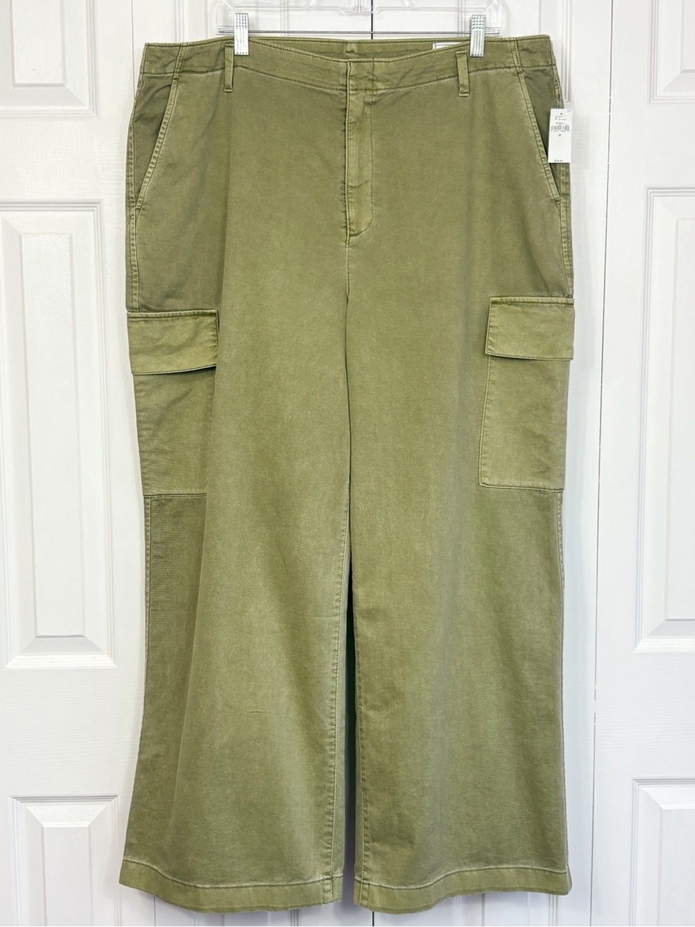 NWT Gap Desert Cactus Green Cotton Loose Khaki Cargo Wide Leg Pants 20